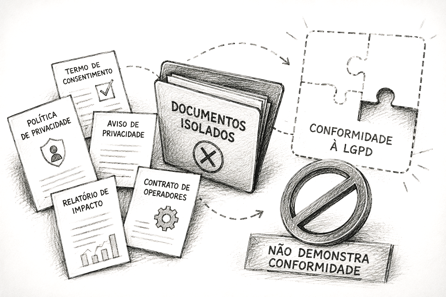Por que documentos isolados não demonstram conformidade à LGPD